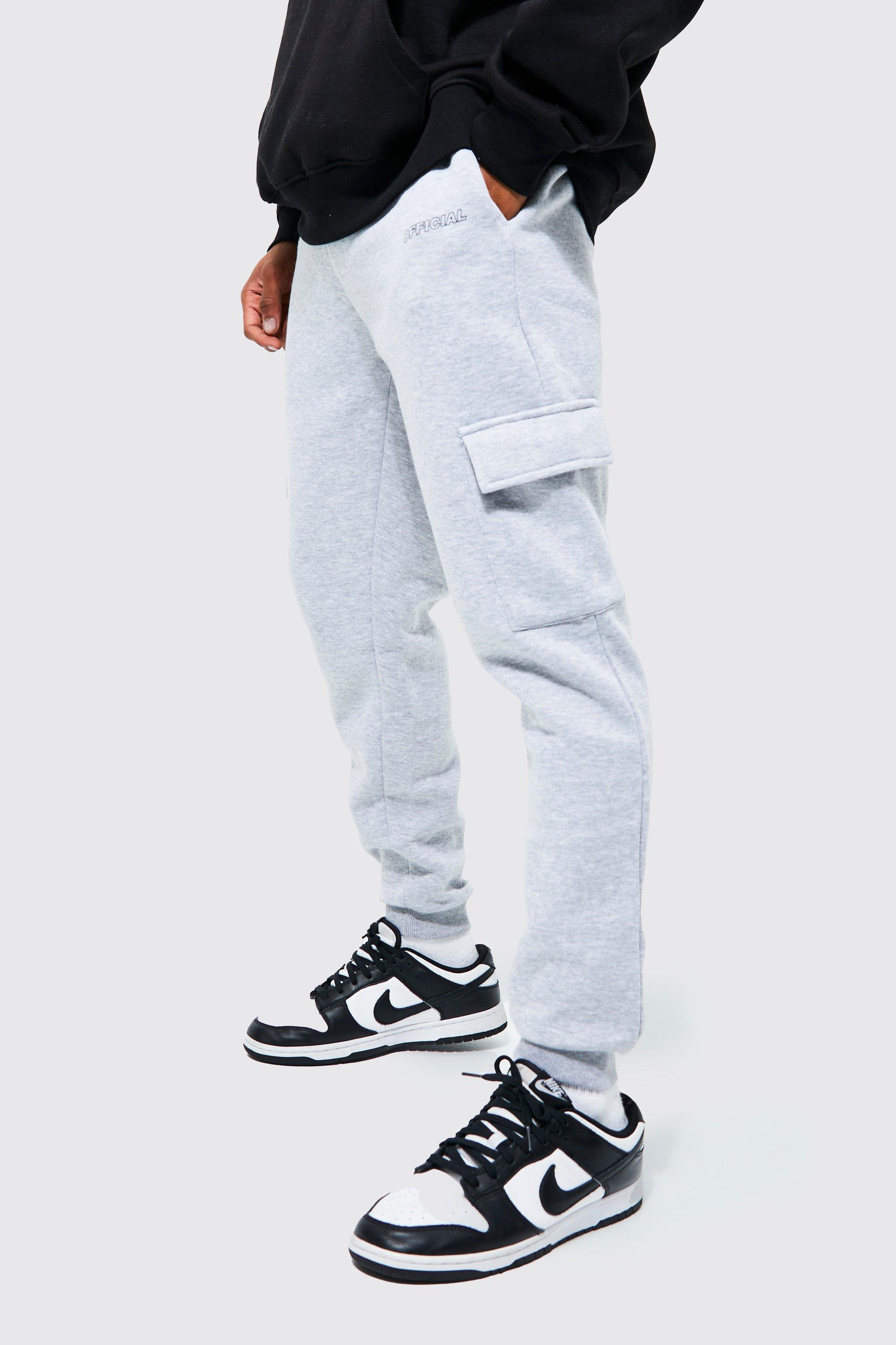 Boohooman grey cargo online joggers